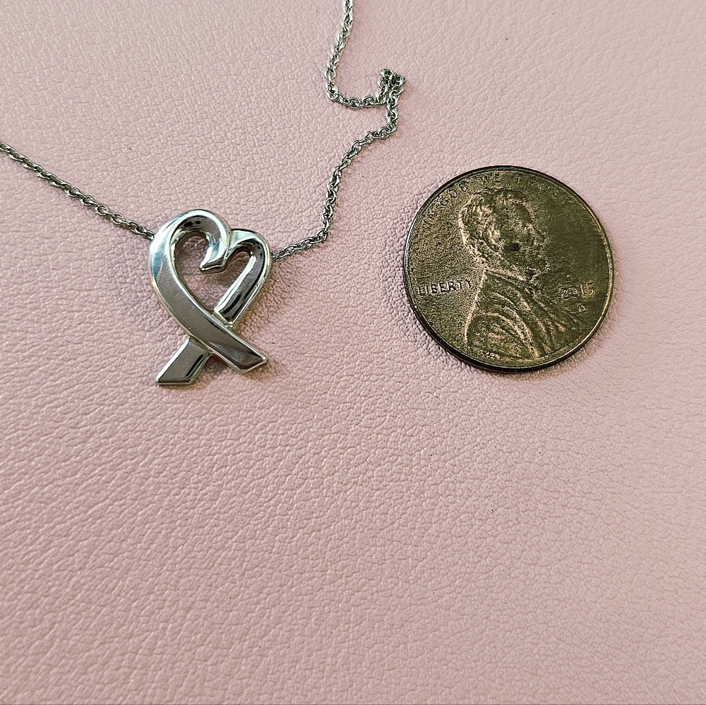 💚 Tiffany & Co. Paloma Picasso Loving Heart Vintage 925 Sterling Necklace ✨️ - Picture 13 of 16